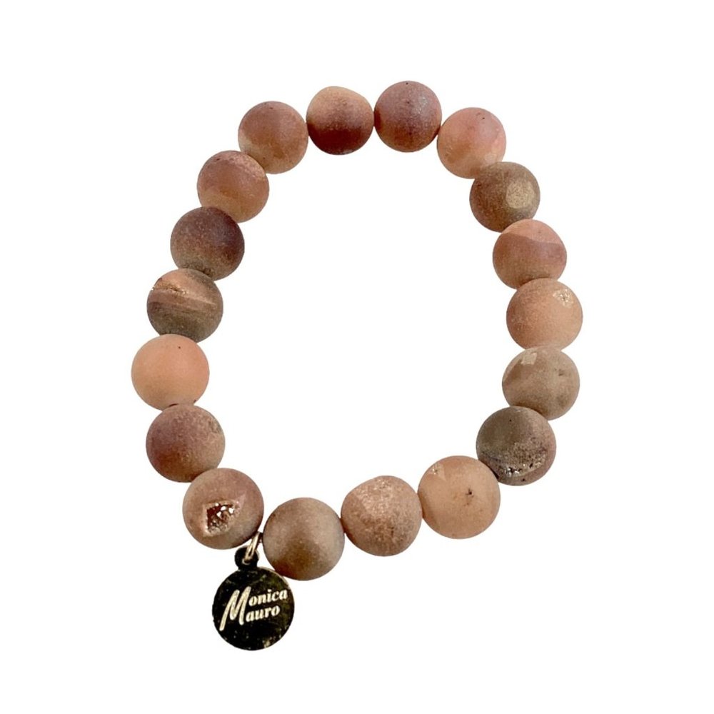 Monica Mauro Beaded Bracelet, S/M, Natural Druzy Agate, Quartz, Metaphysical - Picture 3 of 13